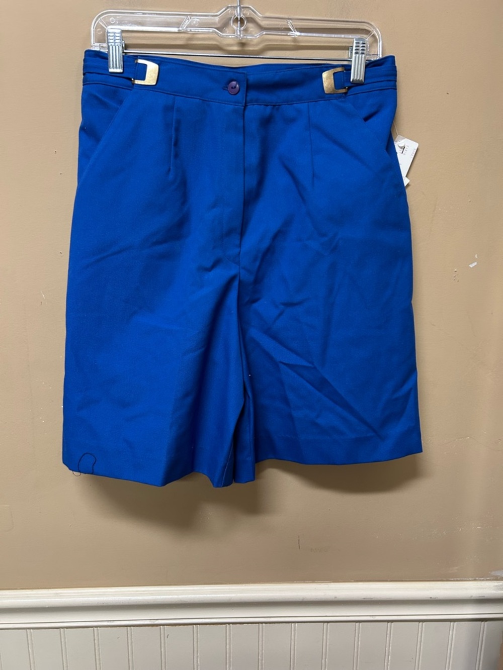 Vintage Koret Francisca Blue WShorts Pleated Front Women's Sz 8 High Wasted NWT